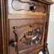 Bedside table / bedside table in veneered wood, molded and carved with foliage Louis XV style