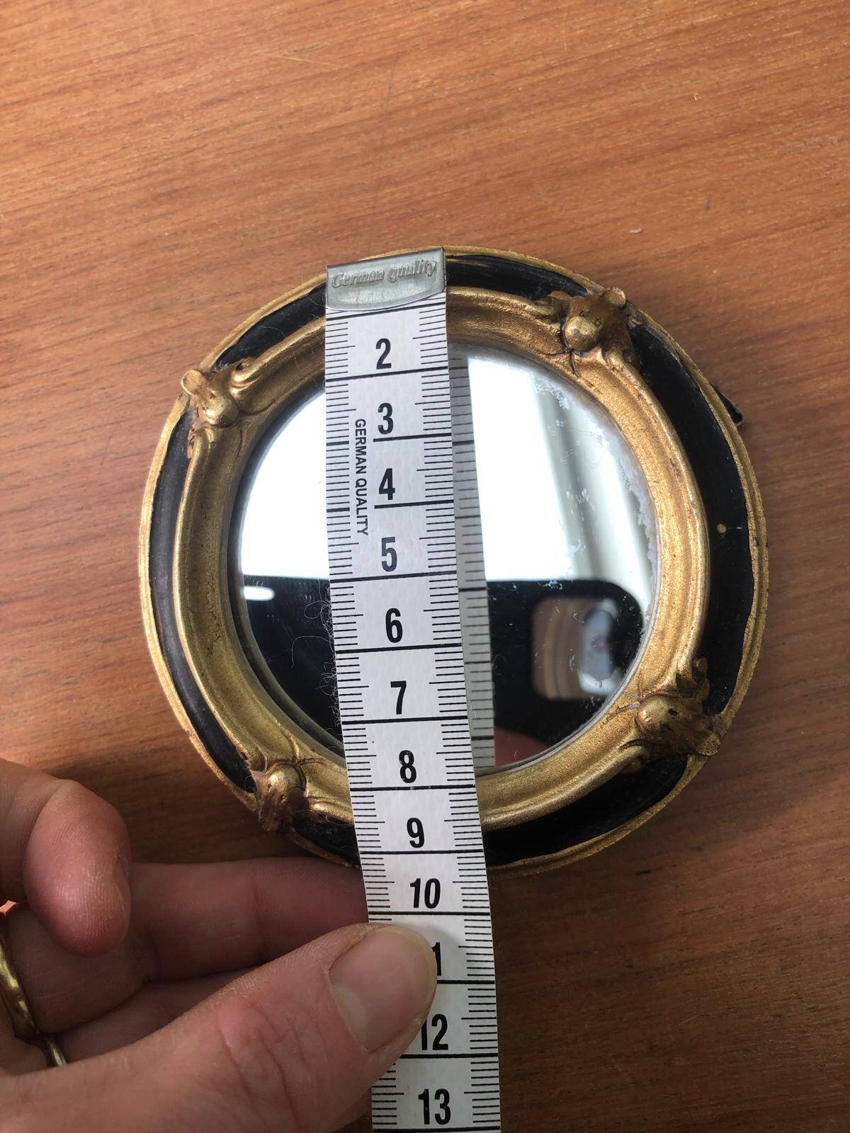 Petit miroir ancien bois noir et doré