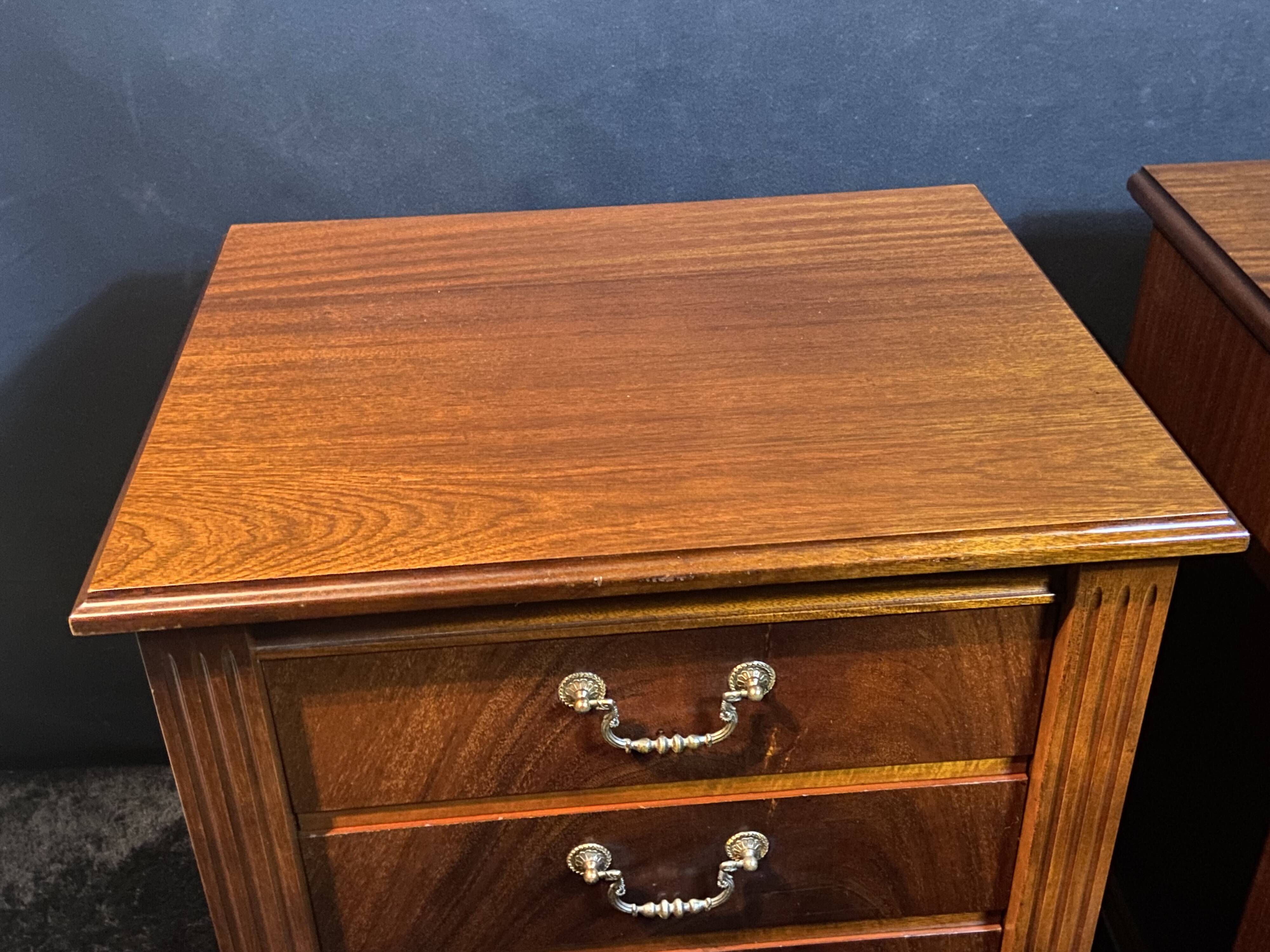 Pair of desk cabinets, mahogany filing boxes in English style.