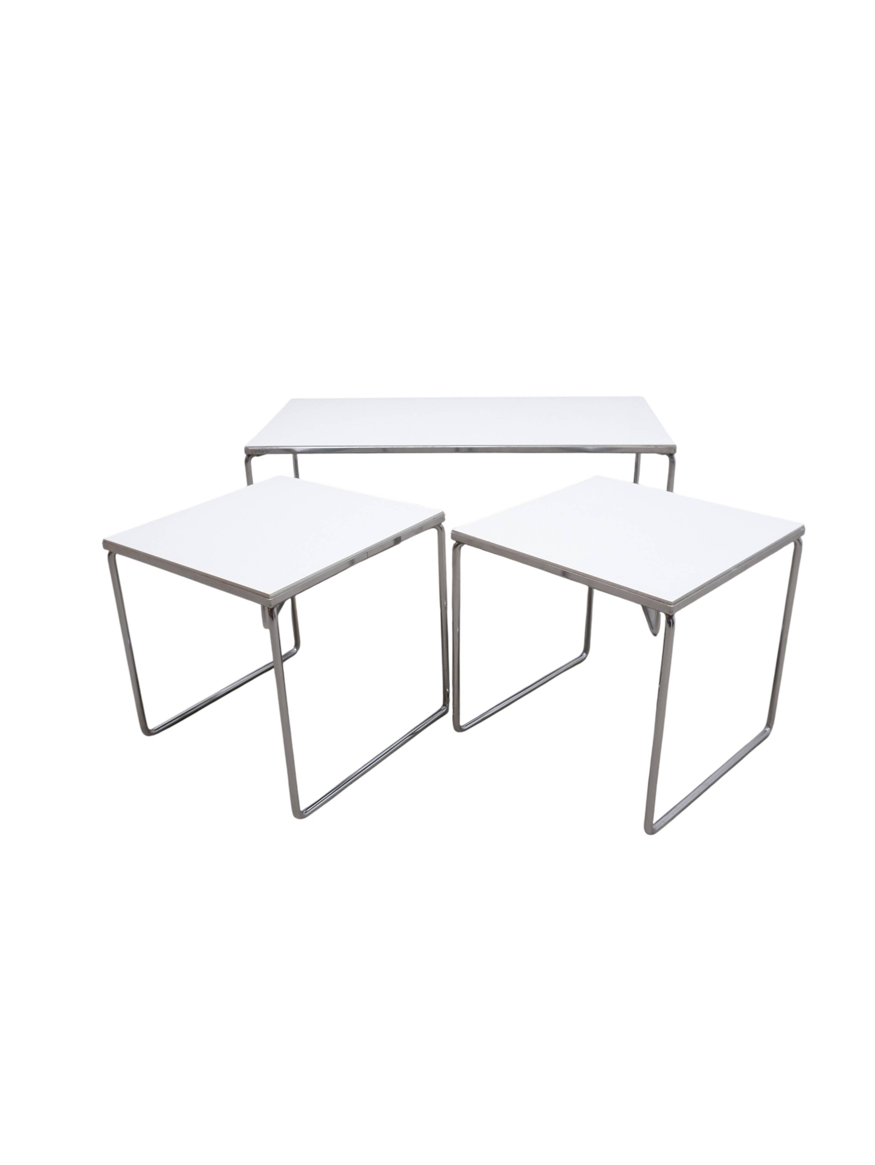 Set of 3 Brabantia side tables, 1960s Holland