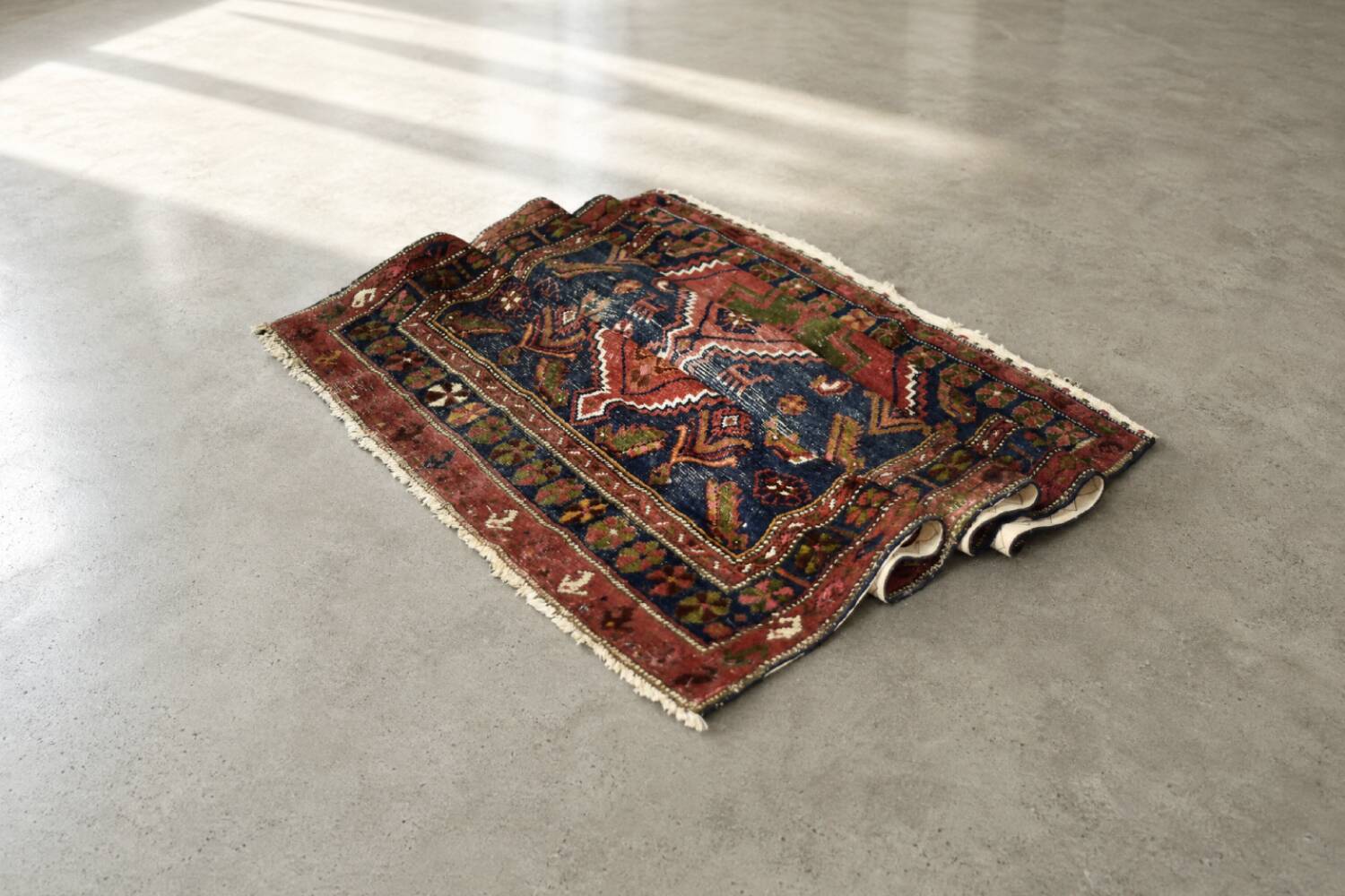 Vintage Handwoven Oriental Tribal Rug, 1940s