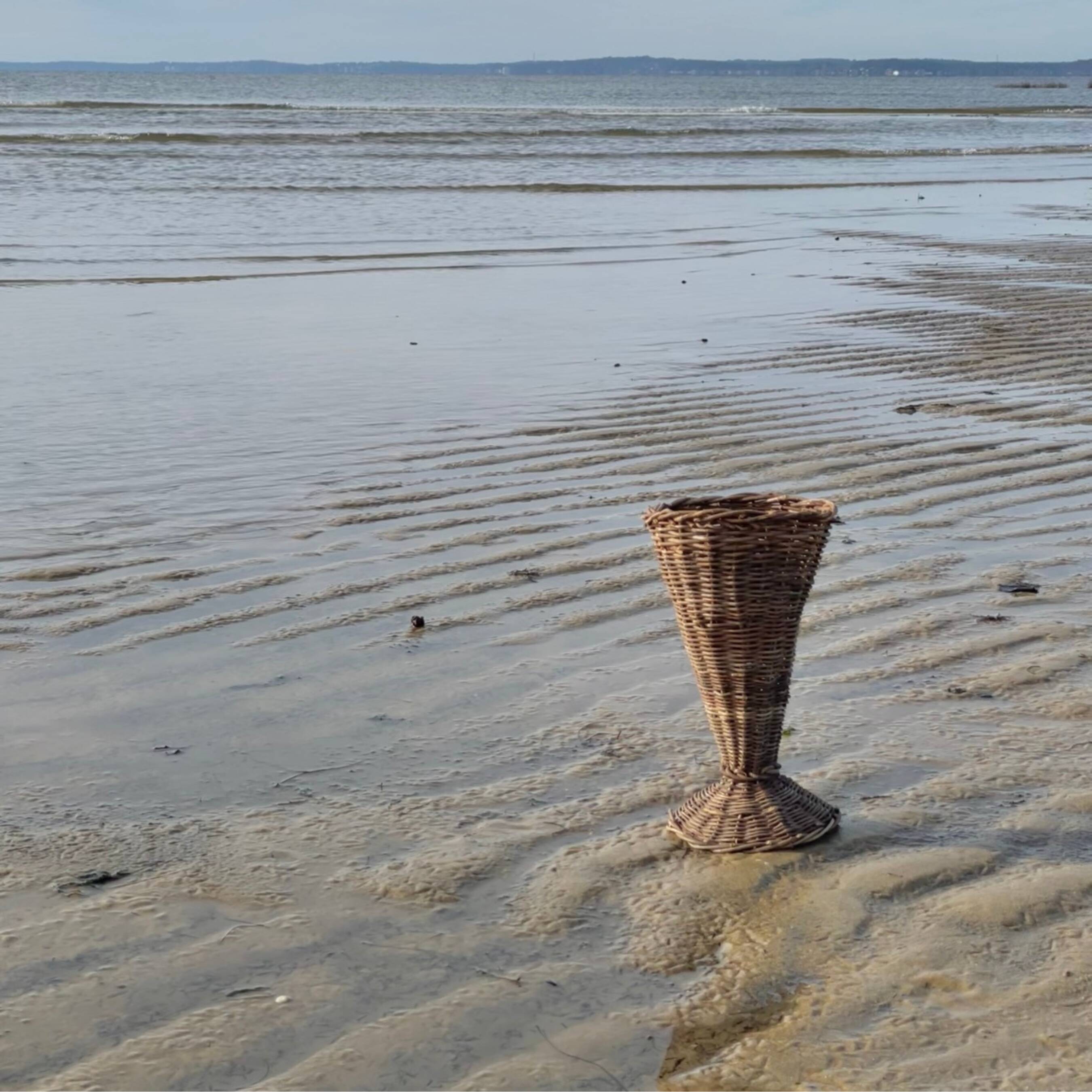 Handwoven rattan vase