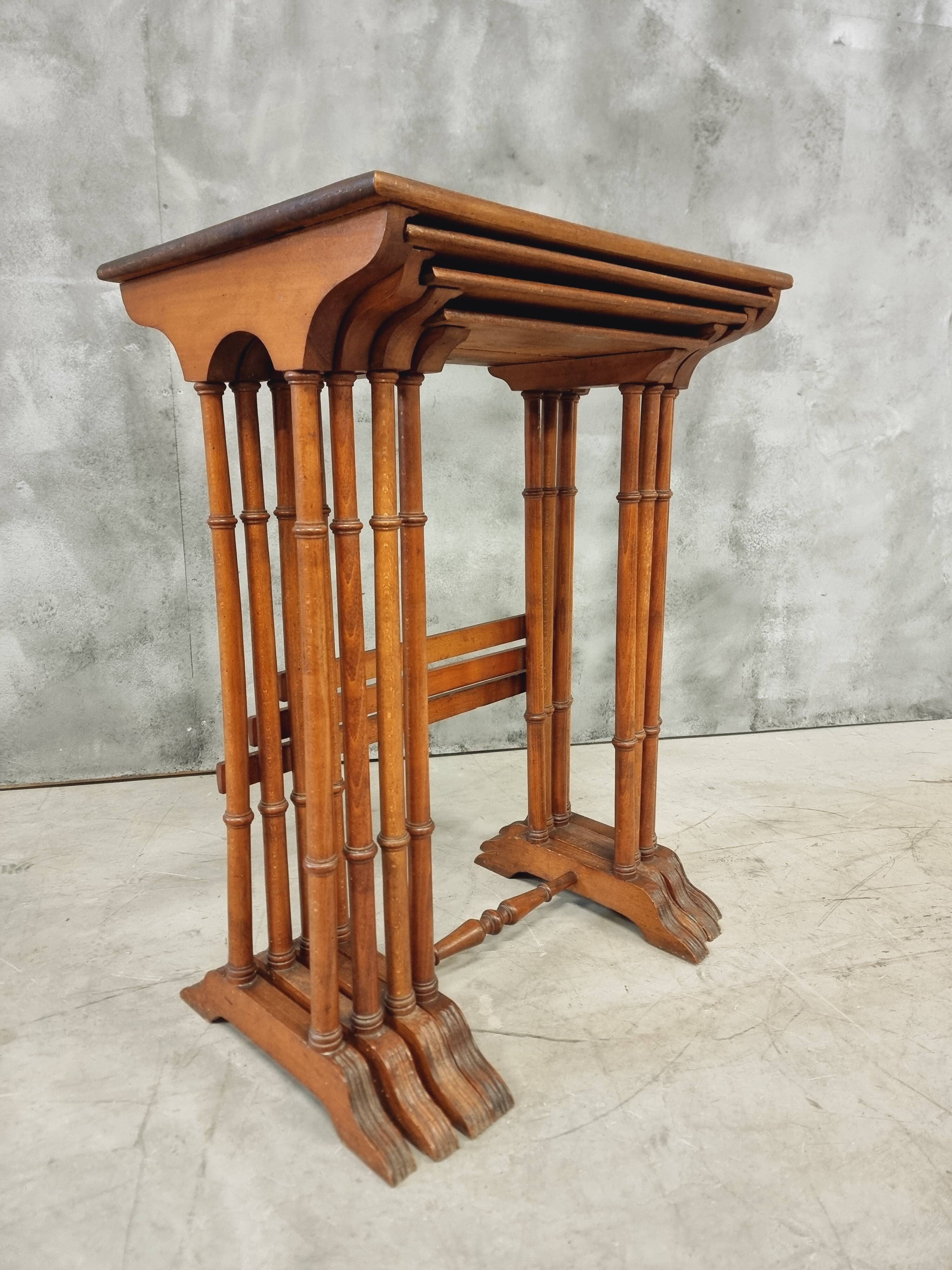 Set of 4 nesting tables Art Nouveau 1930s