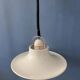 Vintage Dijkstra pendant lamp white & chrome - mid century modern light fixture