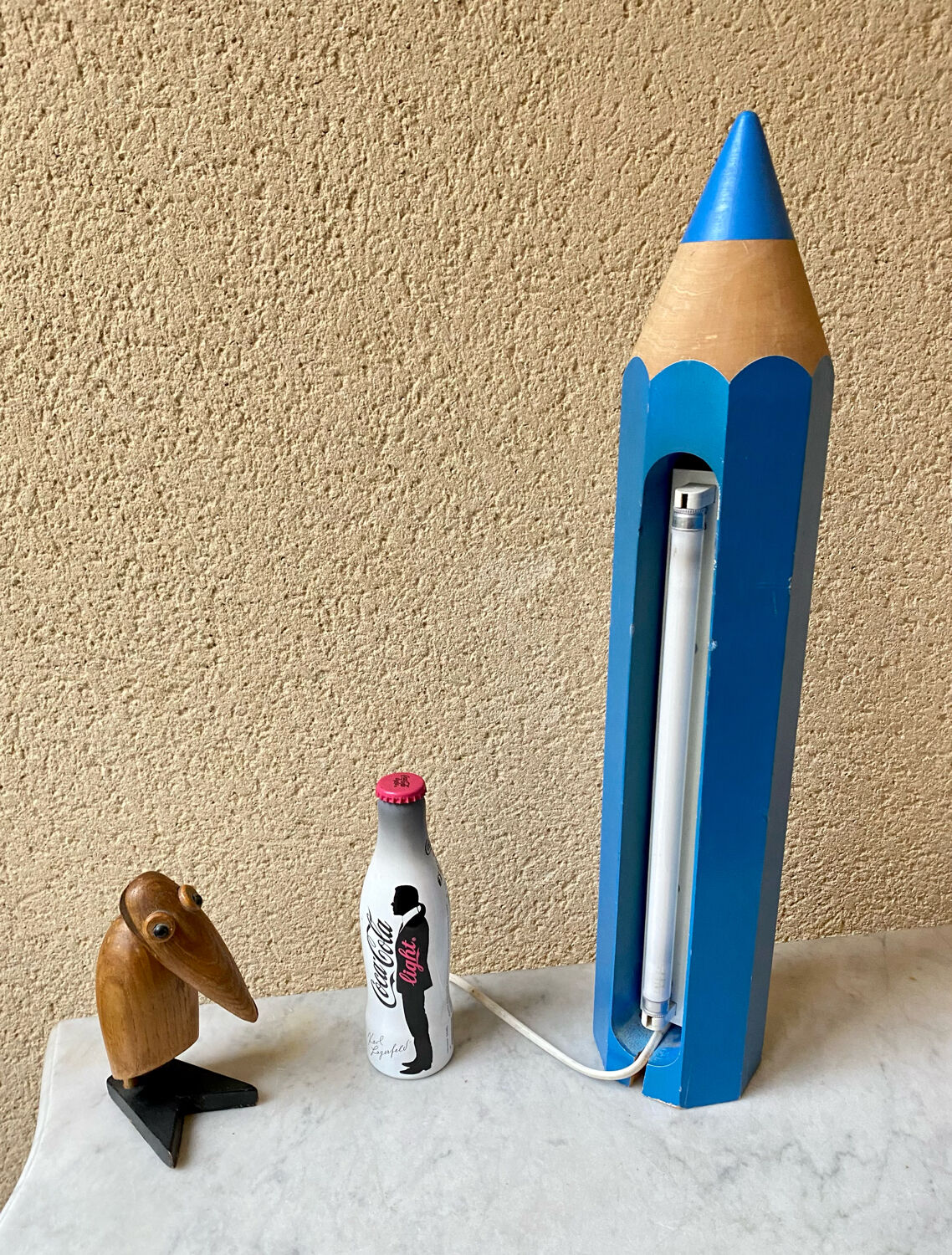Stone pencil lamp Sala for Vilac Vintage minimalist 80s