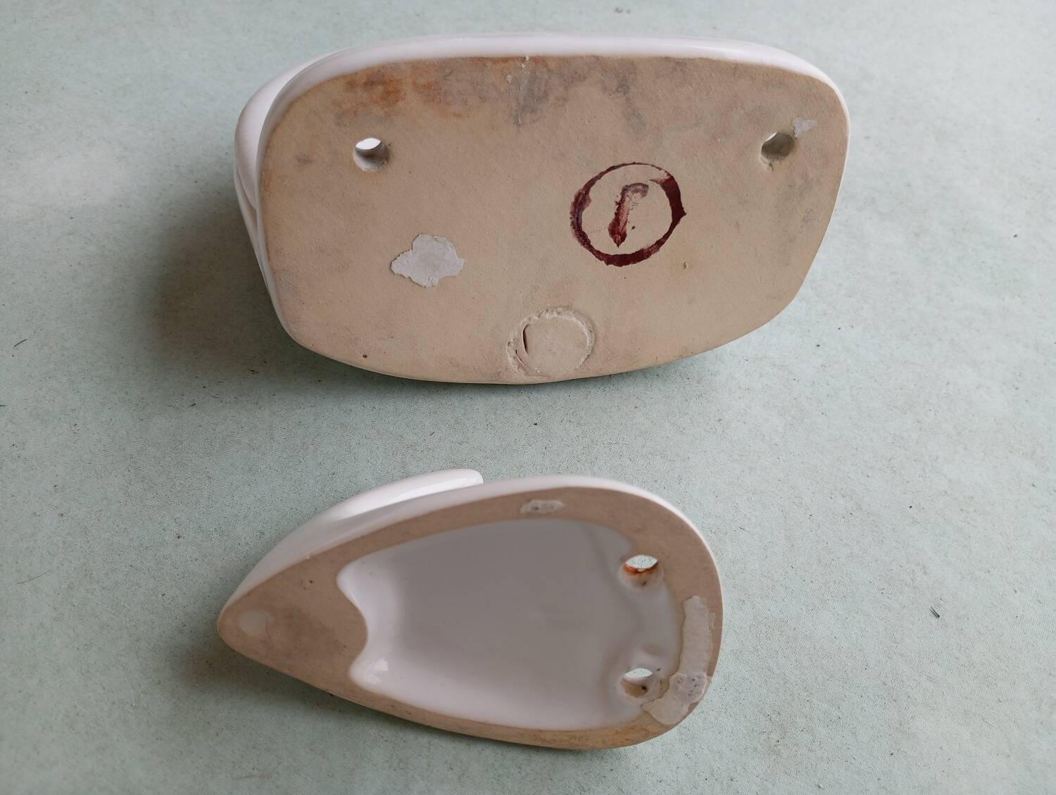 Ceramic soap dish and coat hook