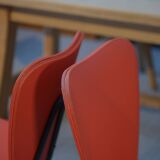 Set of 2 red leatherette chairs from the 1960s