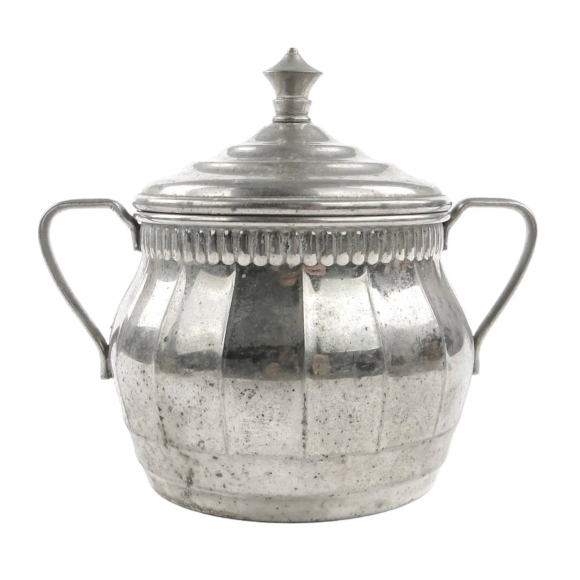 Art Nouveau sugar bowl, silver-plated brass, Berndorf, Germany, early 20th century