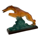 Sainte Radegonde Art Deco earthenware greyhound, 1930s