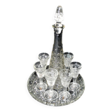 Service à liqueur ancien en verre moulé, Allemagne