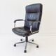 German office armchair black leather 70s