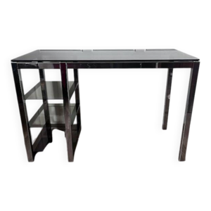 bureau chrome et verre