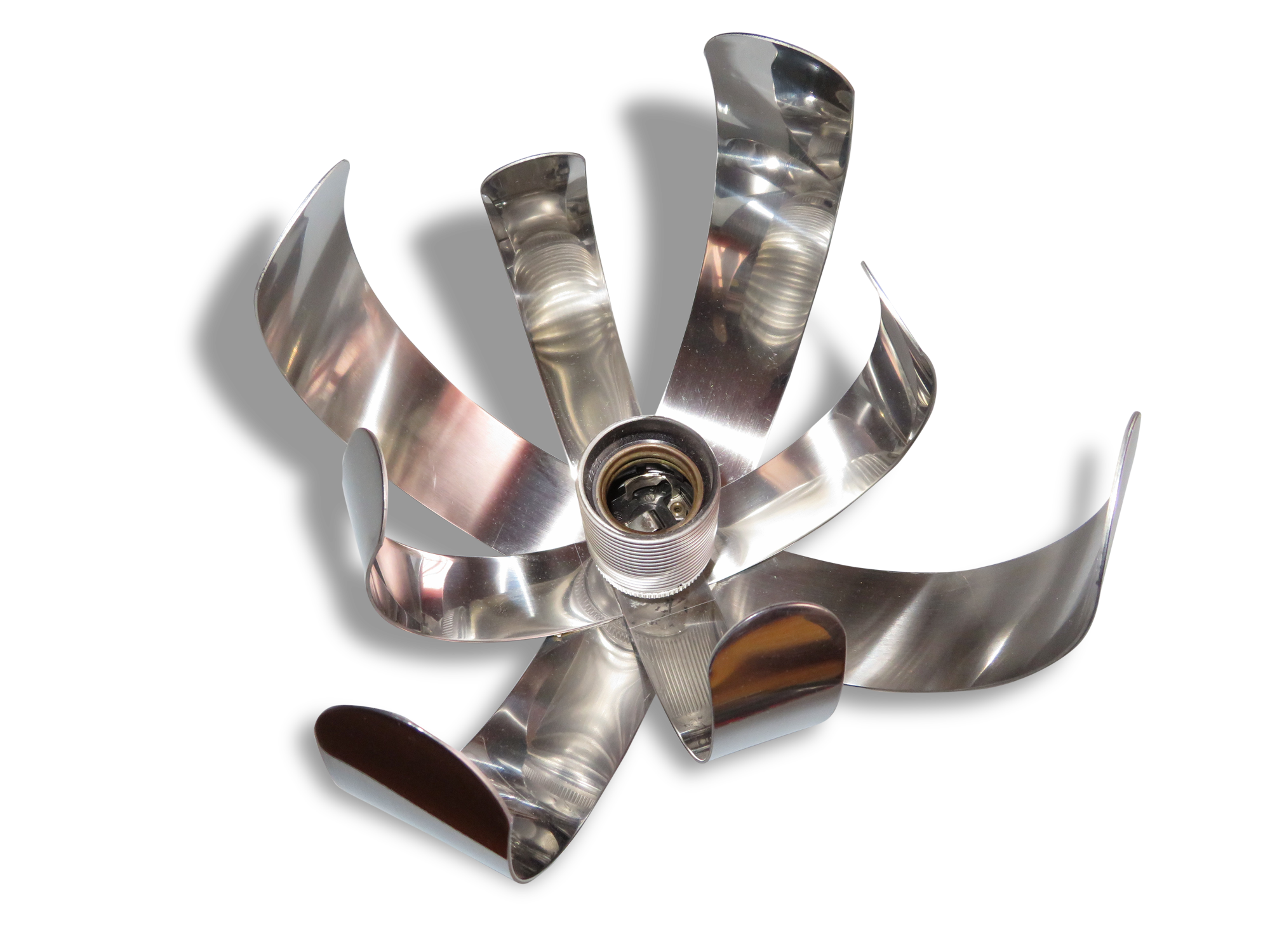 Ceiling light with 8 petals of metal - 70s