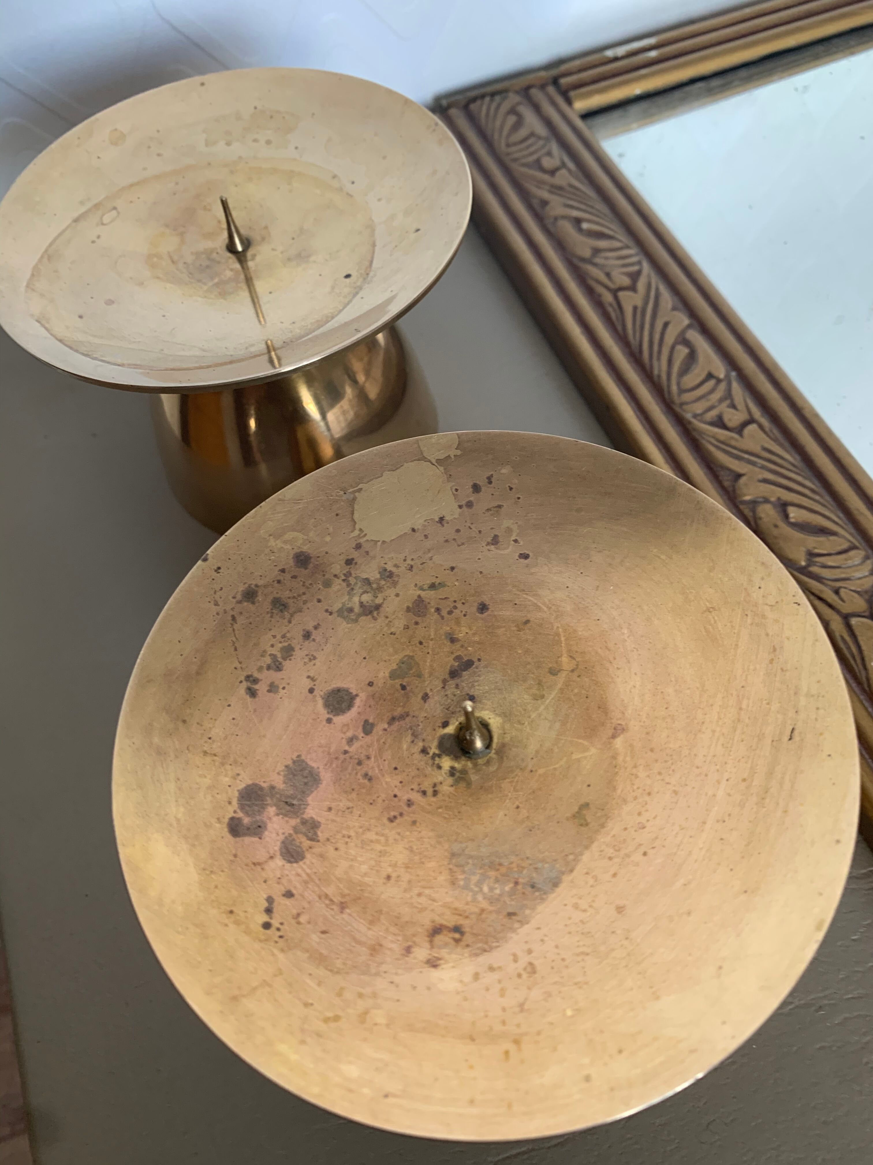 Set of brass candlesticks