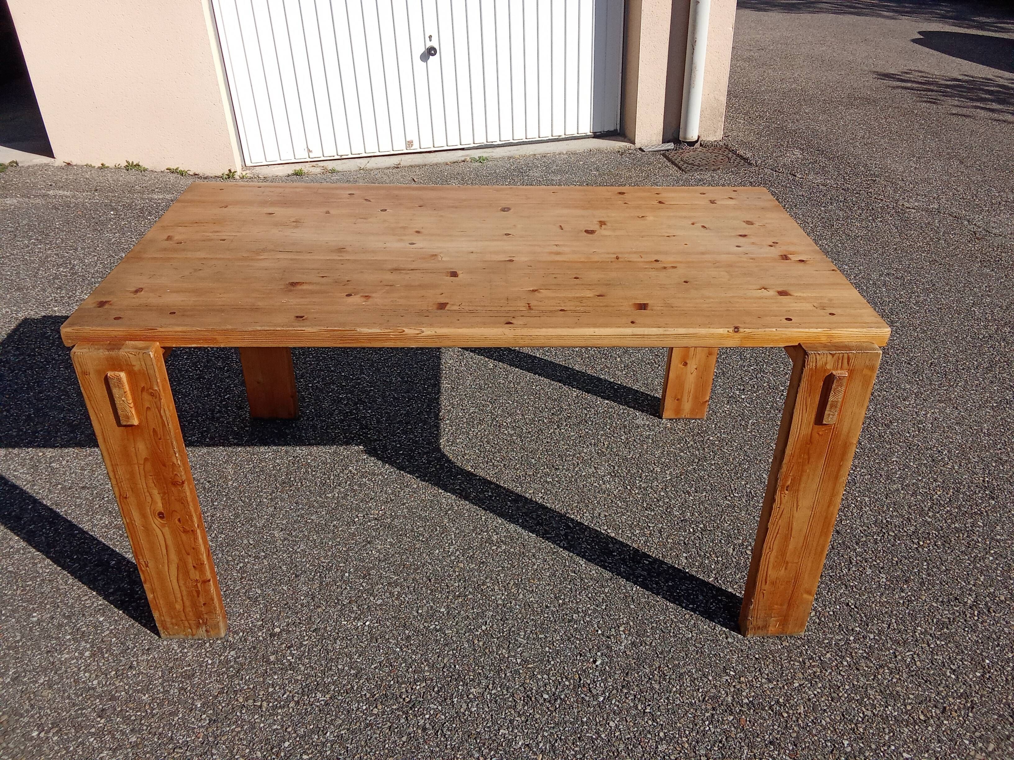 Brutalist style pine table from the 1970s.