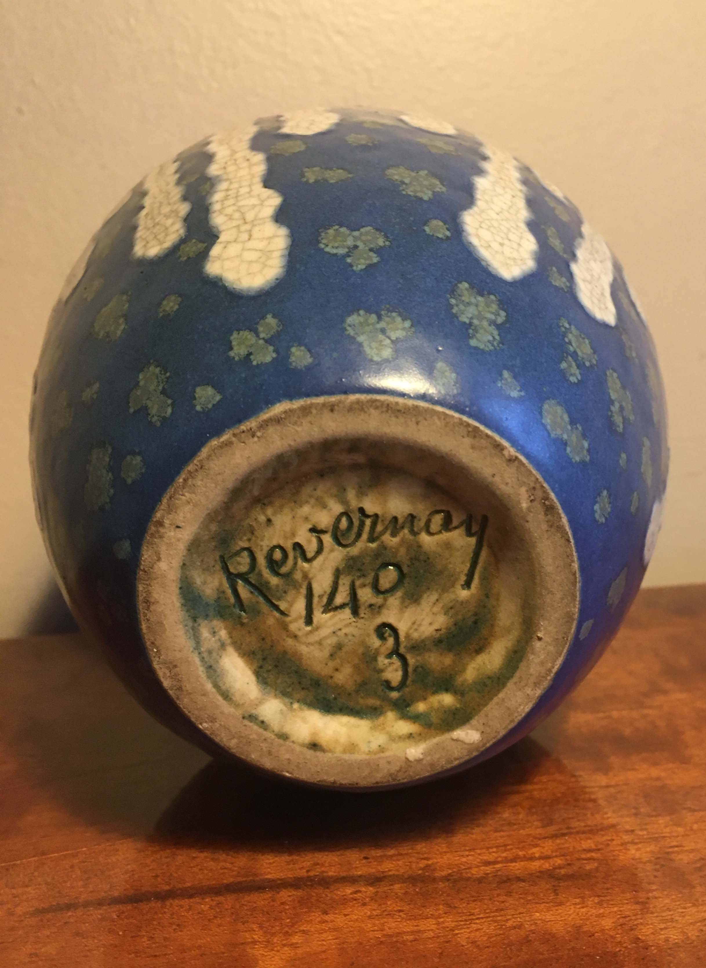 Glazed ceramic ball vase, art deco
