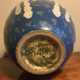 Glazed ceramic ball vase, art deco