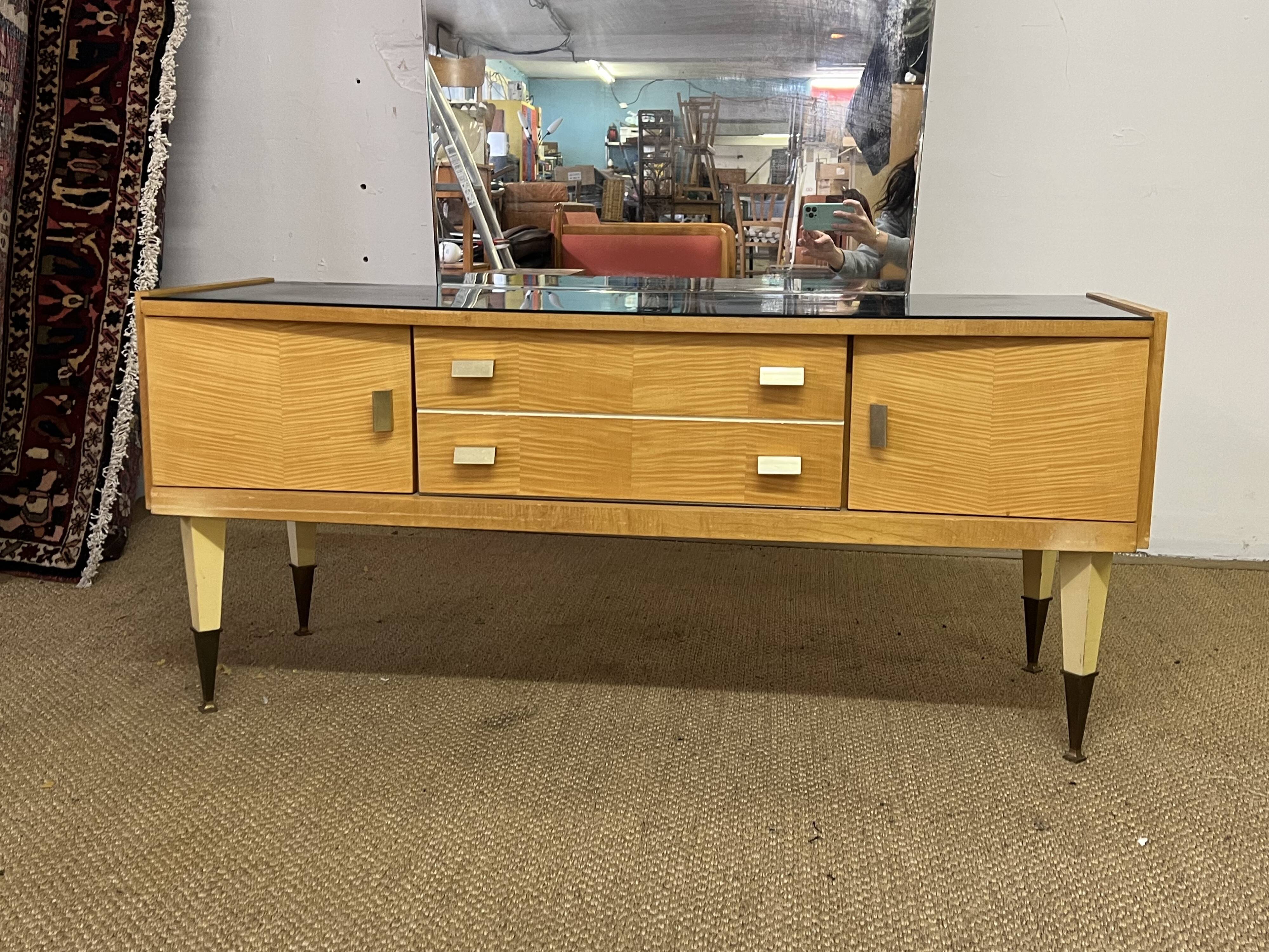Vintage dressing table from the 50s in birch wood