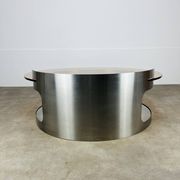 Kappa coffee table in steel and smoked glass, Maria Pergay style, 1970s.