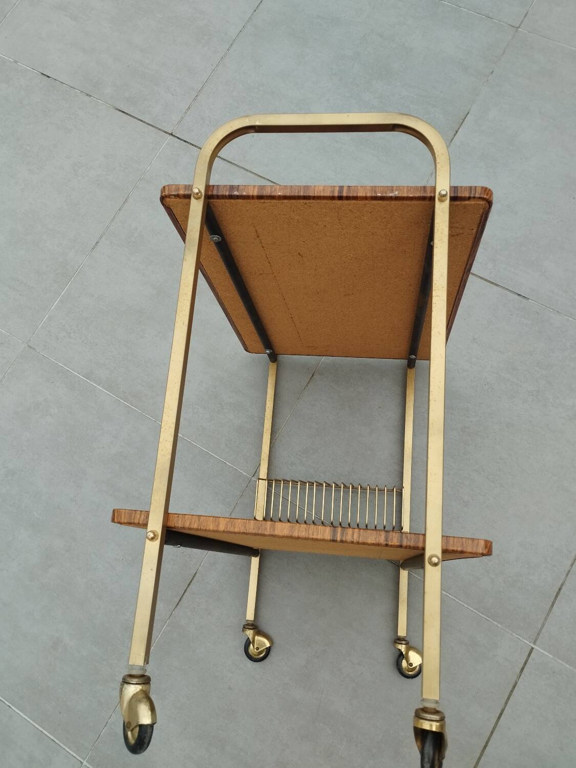 Old vintage trolley on wheels