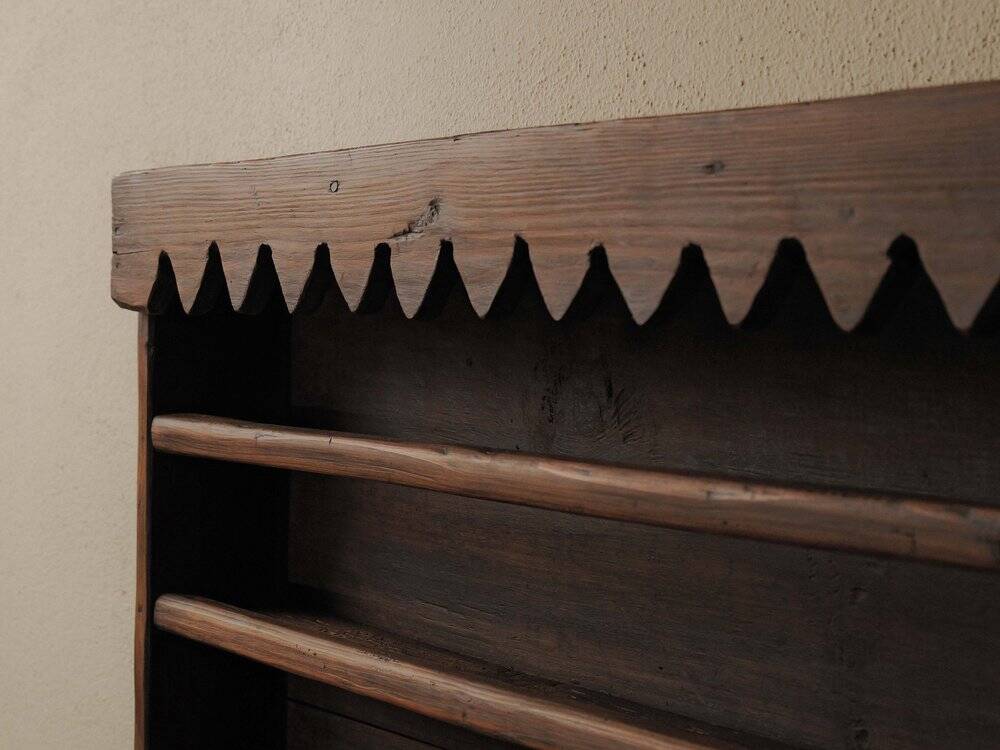 Solid wood wall shelf, Folk art, around 1900