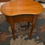 End of sofa side table bedside shape kidney walnut blond style Transition