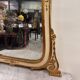 Importante console galbée + miroir style Louis XV en bois doré et laqué