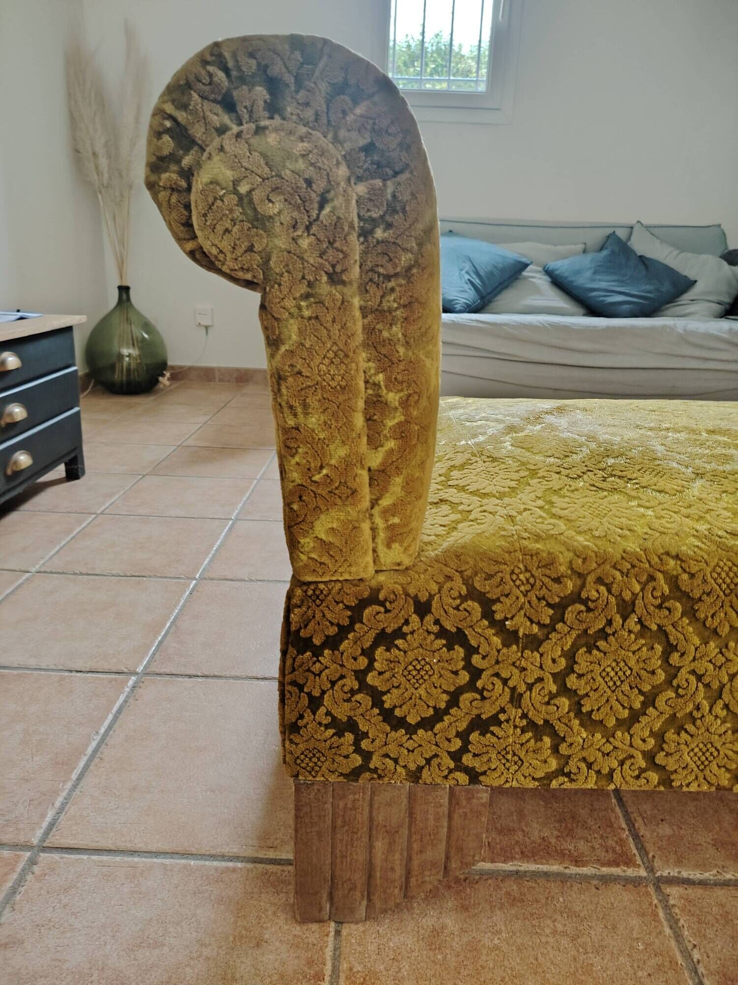 Méridienne art déco en velours