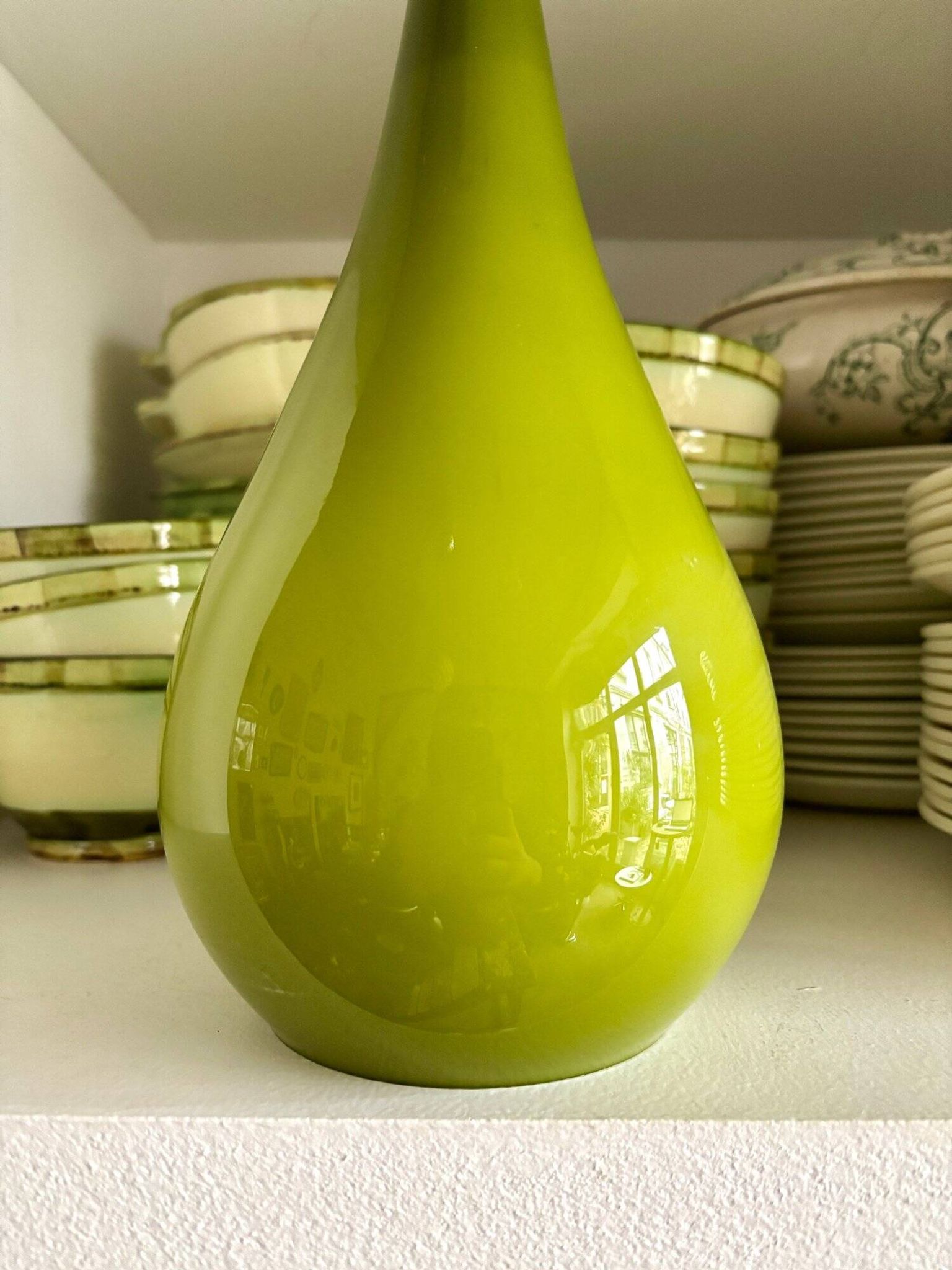 Suspension scandinave en opaline verte et teck