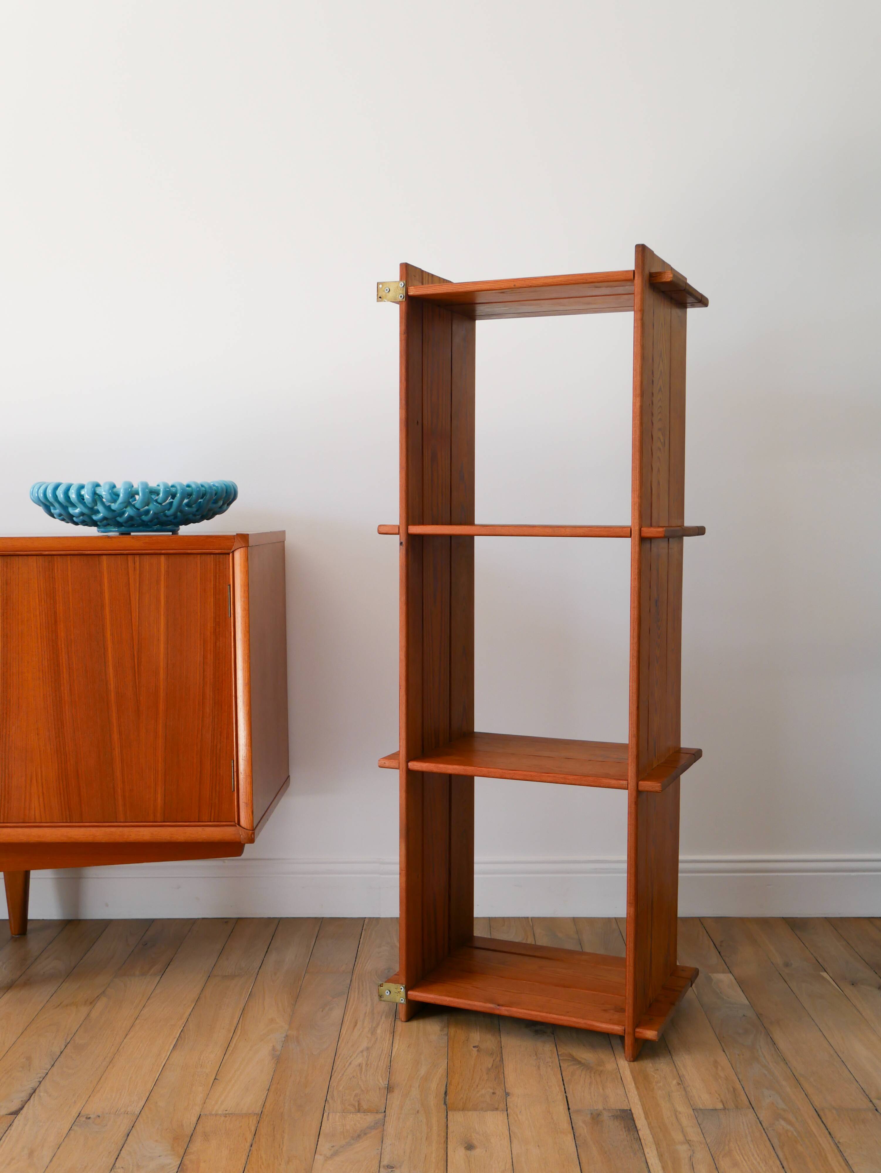 Pine shelf, on legs or to be placed, 1980