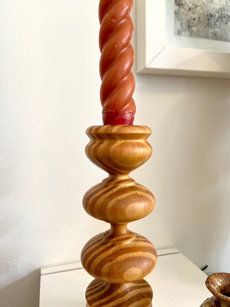 Wooden candlestick