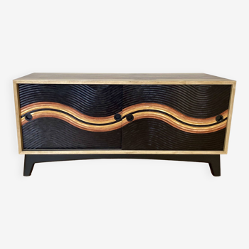 Straw marquetry sideboard