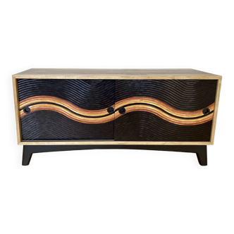 Straw marquetry sideboard