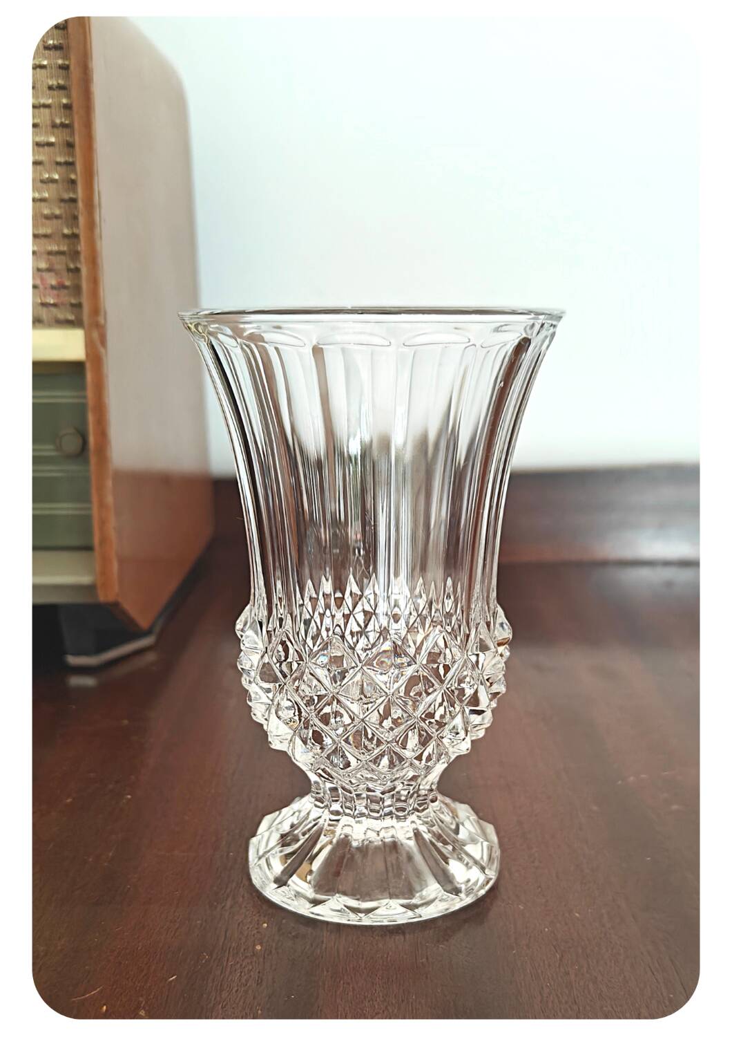 Cristal d'Arques Diamond Point Patterned Tulip Vase