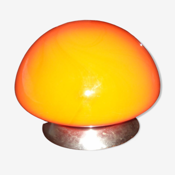 Lampe vintage en forme de champignon orange "lampe touch ovni"