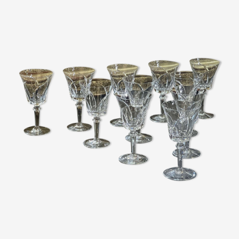 Série de 11 verres à vin en cristal de Sèvres modèle Niagara des années 1950