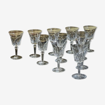 Series of 11 Sèvres crystal wine glasses Niagara model of the 1950s
