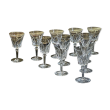 Series of 11 Sèvres crystal wine glasses Niagara model of the 1950s