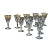 Series of 11 Sèvres crystal wine glasses Niagara model of the 1950s