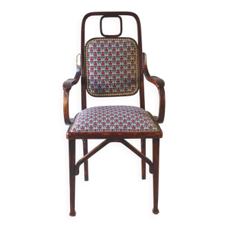 Thonet-Mundus armchair, Viennese Secession around 1915 Hoffmann fabric