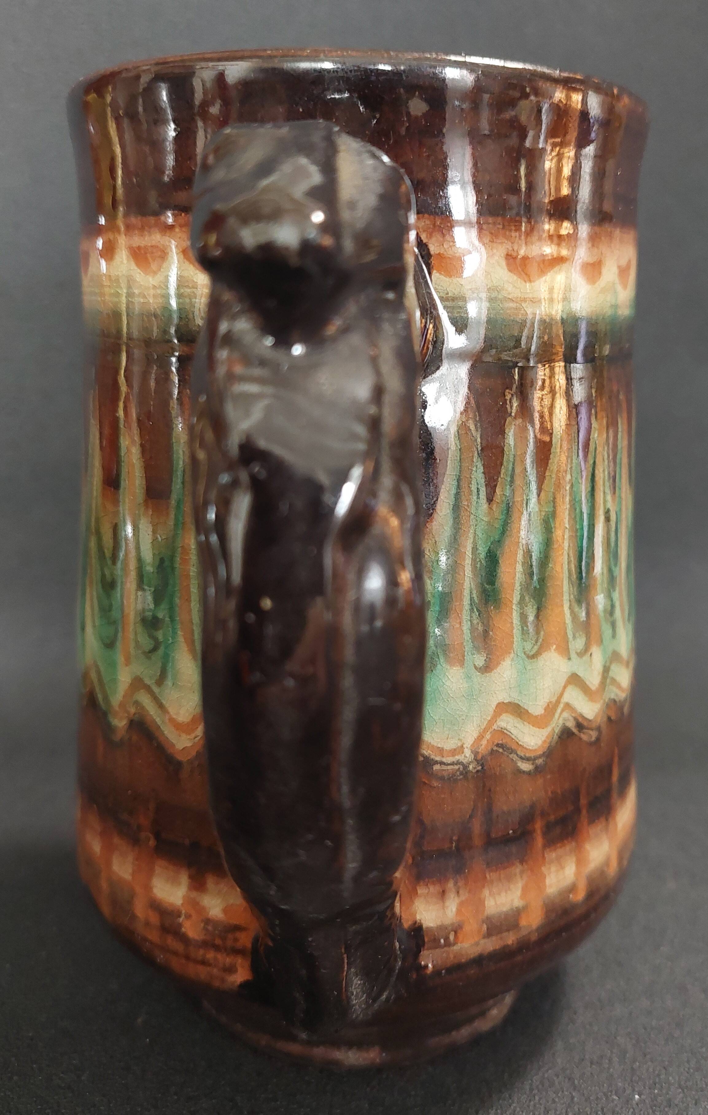 Ceramic pitcher Lithuania Vilnius Jan Limont mixed clay second half of the 20th century