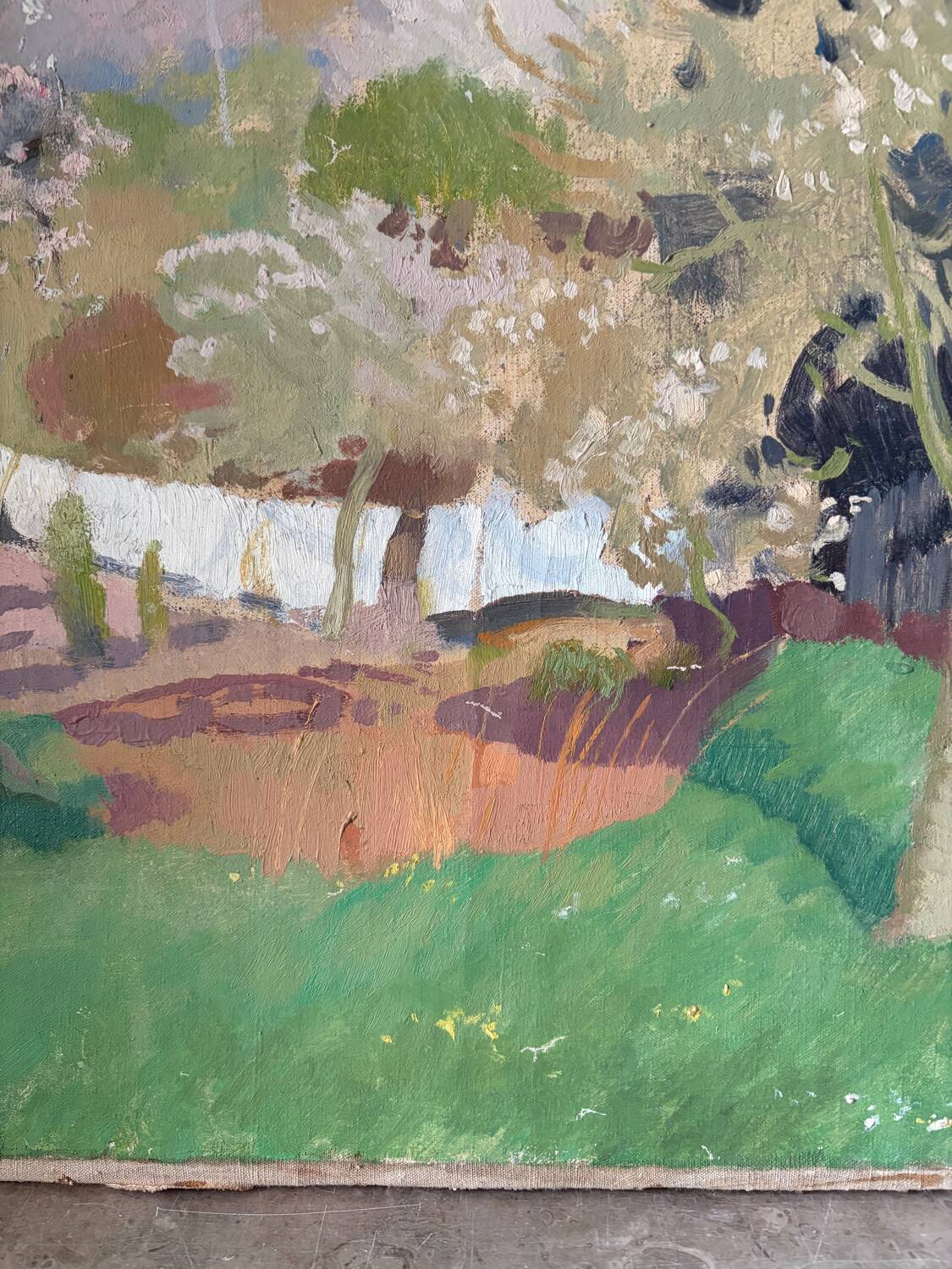 Landscape with goat, signed Lagrange.
