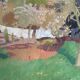Landscape with goat, signed Lagrange.