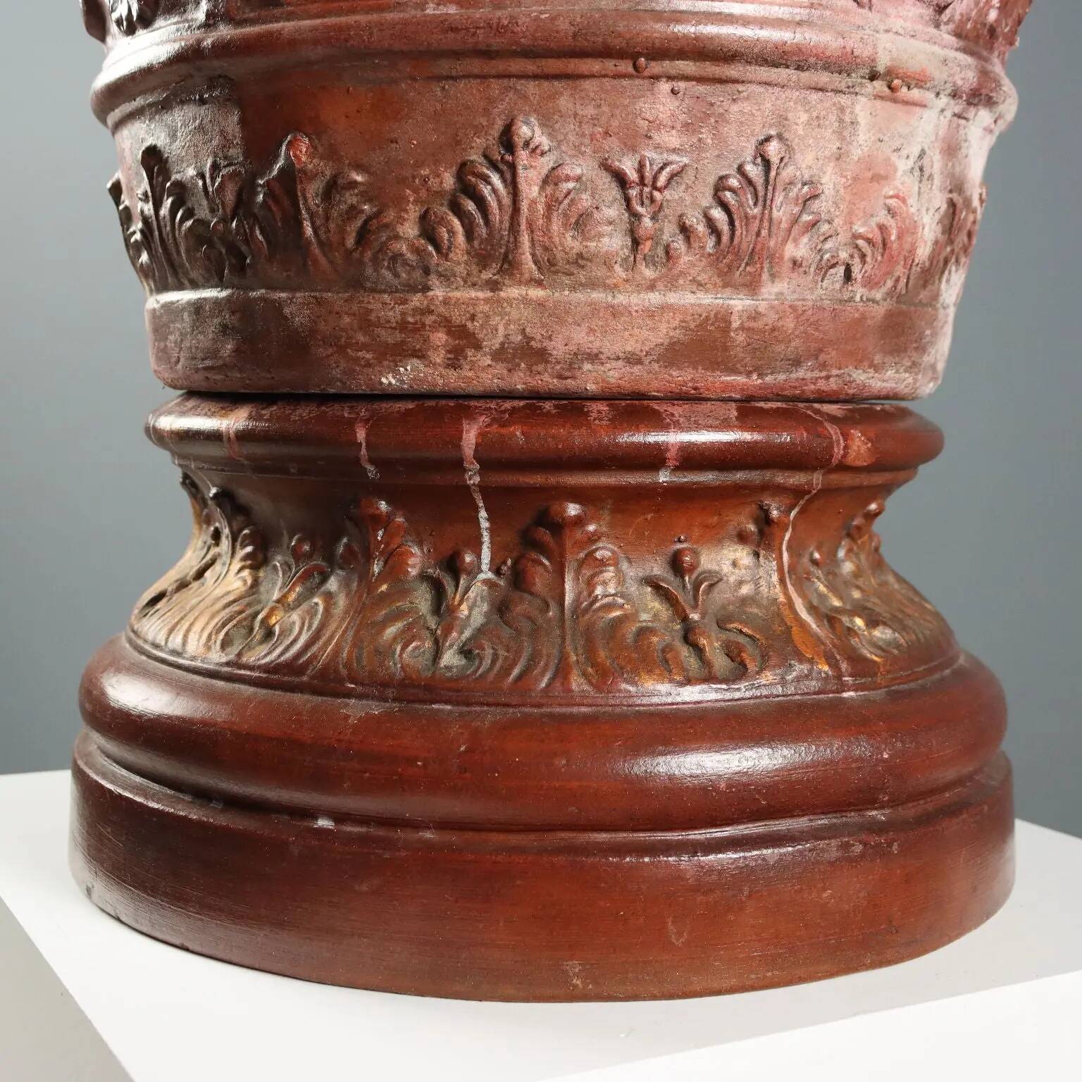 Ancient vase with terracotta stand Italy 20th Century