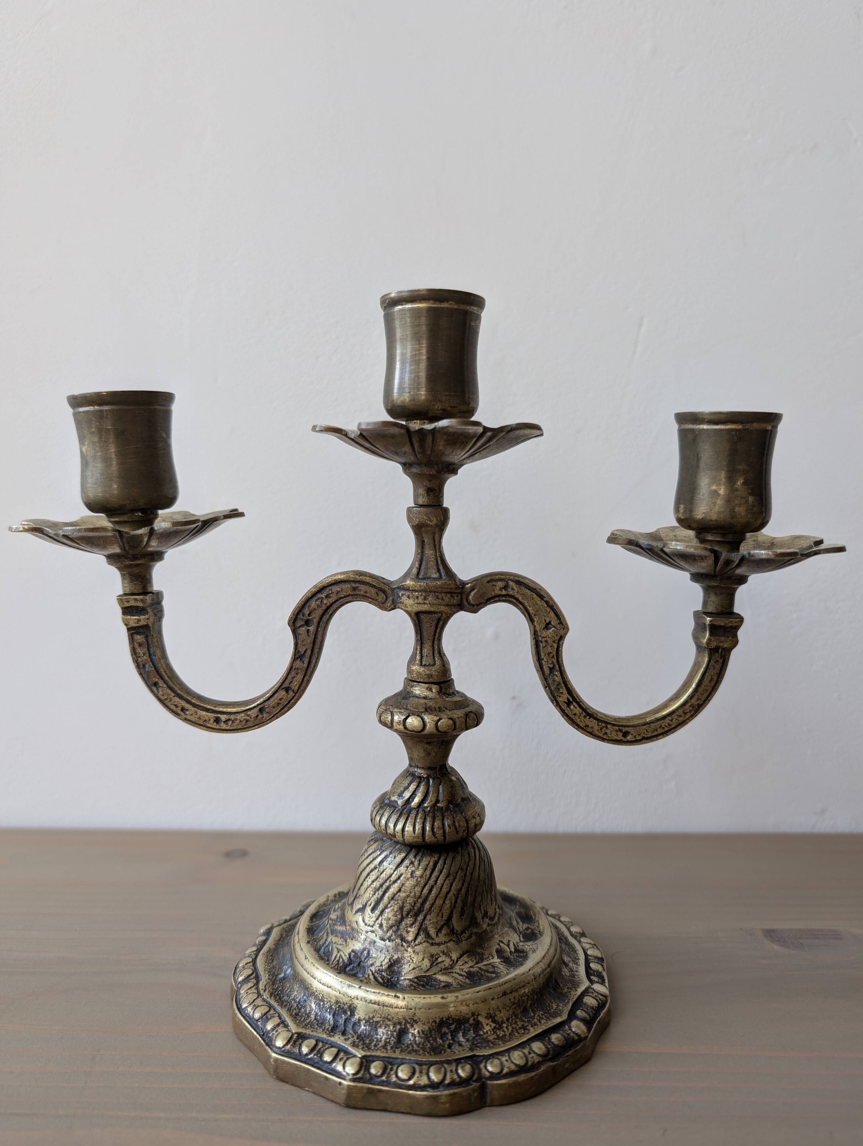 Pair of bronze candlesticks