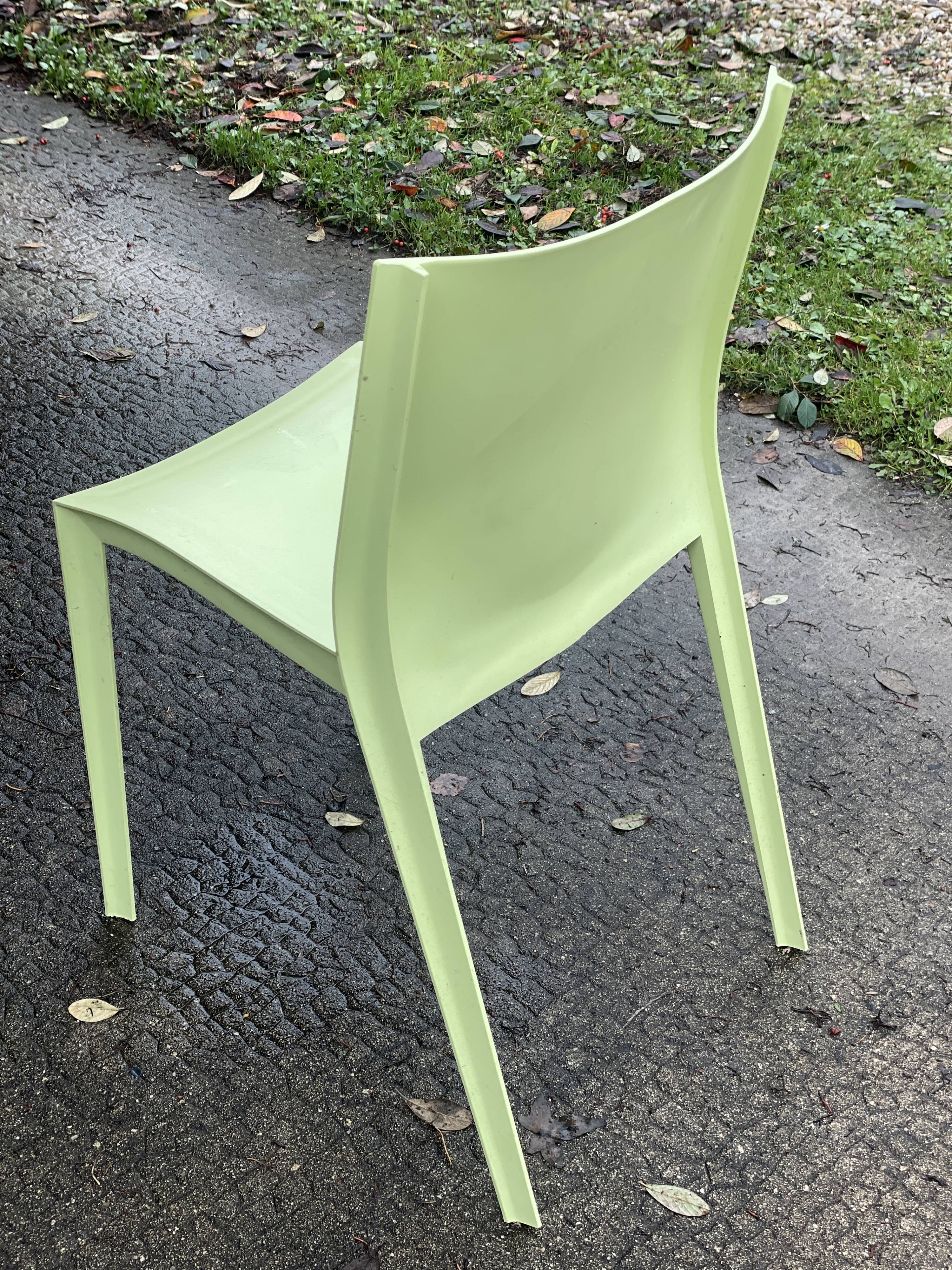 Slick-slick Starck pistachio chairs (set of 7)