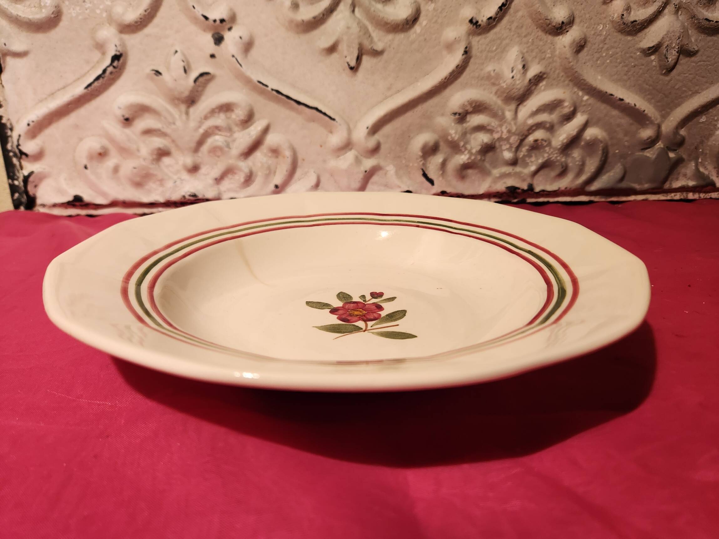 12 deep plates Armelle Sarreguemines hand-painted