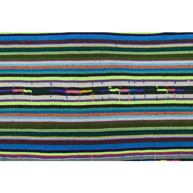 1970s Vintage Turkish Oushak Handmade Wool Cotton Green Area Rug 196x271