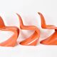 3 Panton chairs by Verner Panton for Herman Miller Felhbaum, 1970