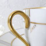 Limoges Ribes porcelain tea and coffee service, gold, silver, iridescent mother-of-pearl, Art Deco